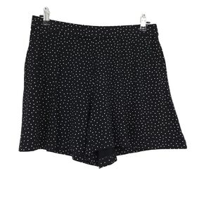 J. Jill Wearever Shorts Black Polka Dot High Rise Pull On Stretch Knit Petite PM